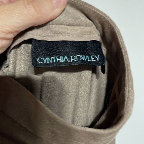 Cynthia Rowley Tan Faux Suede A- Line Midi Skirt Size 6 BoHo Chic - Picture 8 of 14